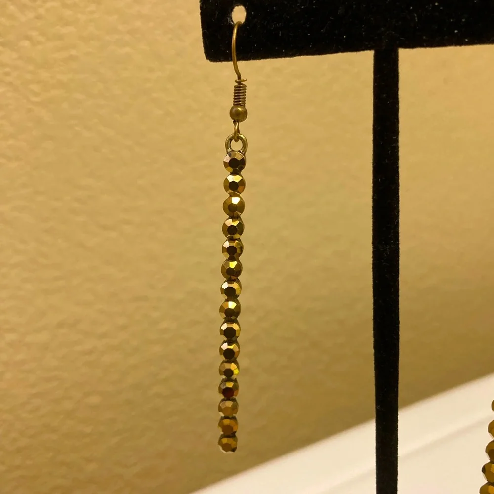 Bronze Rhinestone Ring & Earring Set - Picture 9 of 9